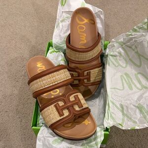 Sam Edelman Woven Tan and Brown Sandals Size 8